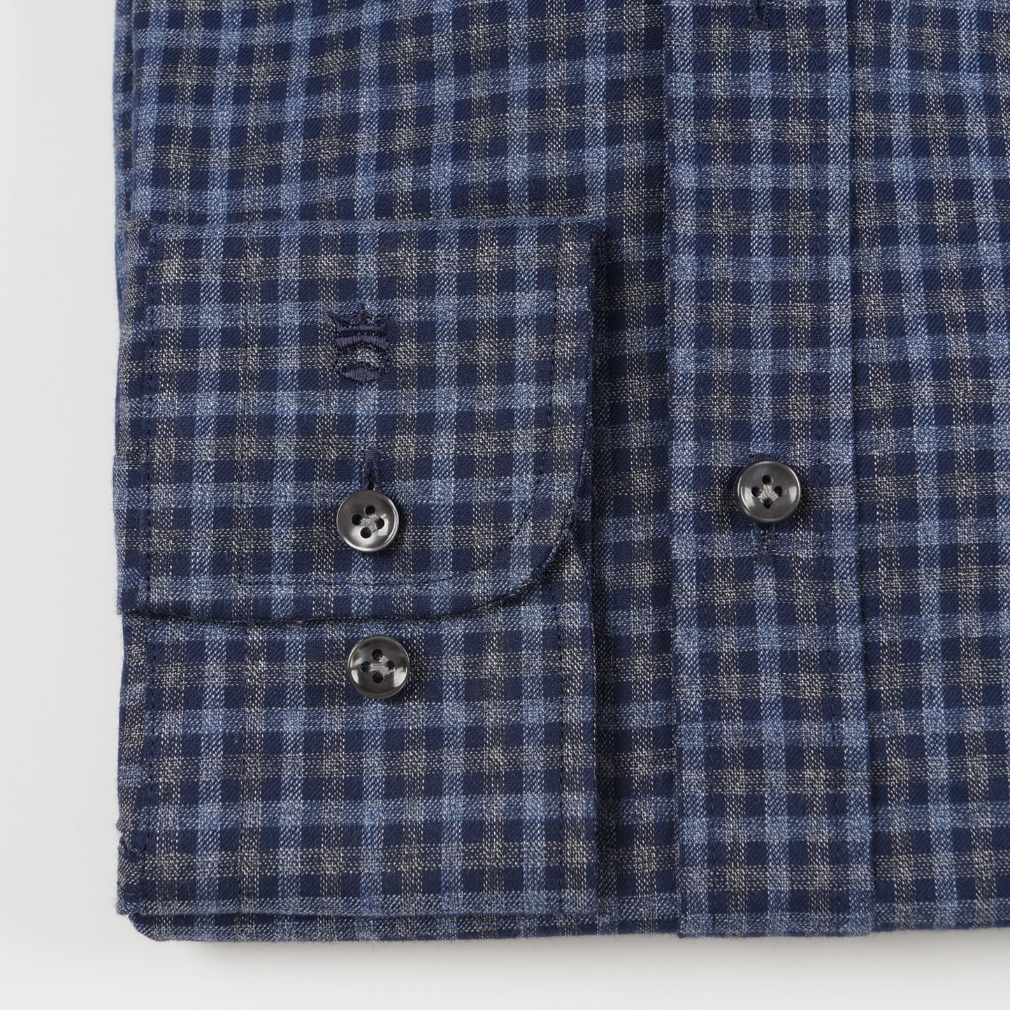 - Torino Button Down Check Shirt - Navy