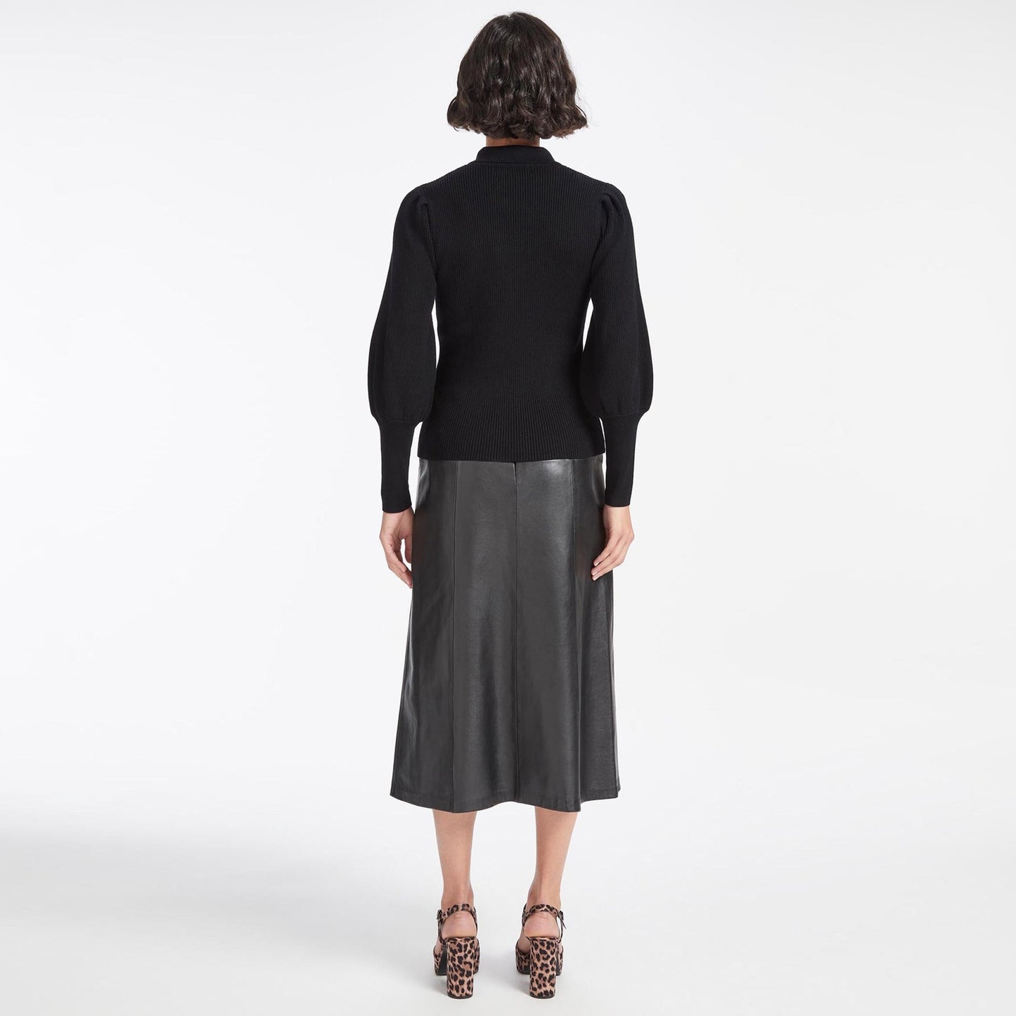 - Johanna Wool Rib Knit Jumper - Black