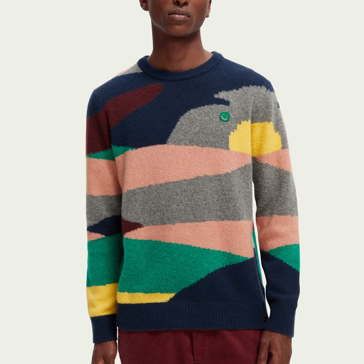 - Wool Blend Jacquard Pullover - Multi