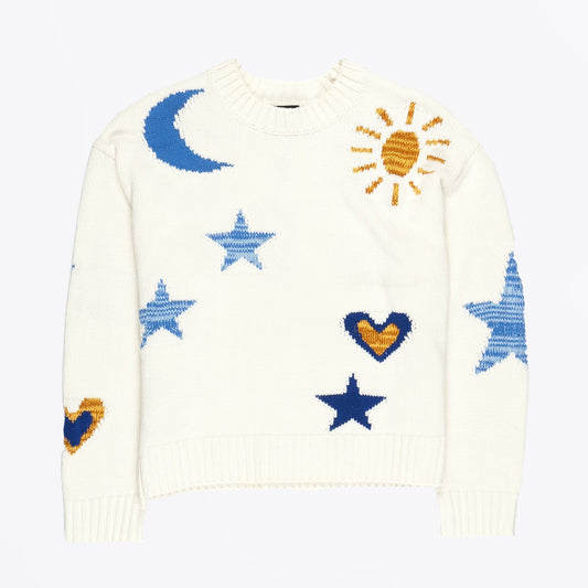 - Zoey Knitted Pullover - Ivory Gold Galaxy