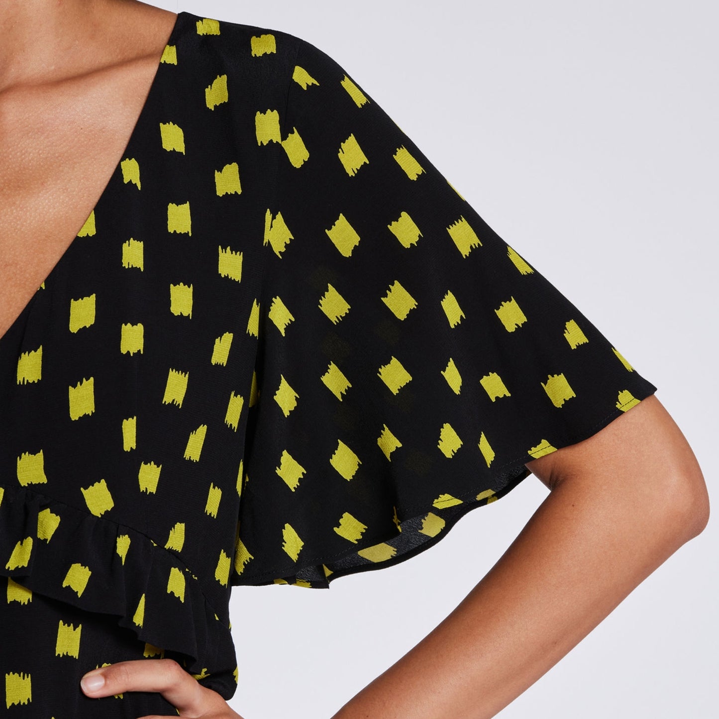 - 'Brushstrokes' Midi Dress - Black