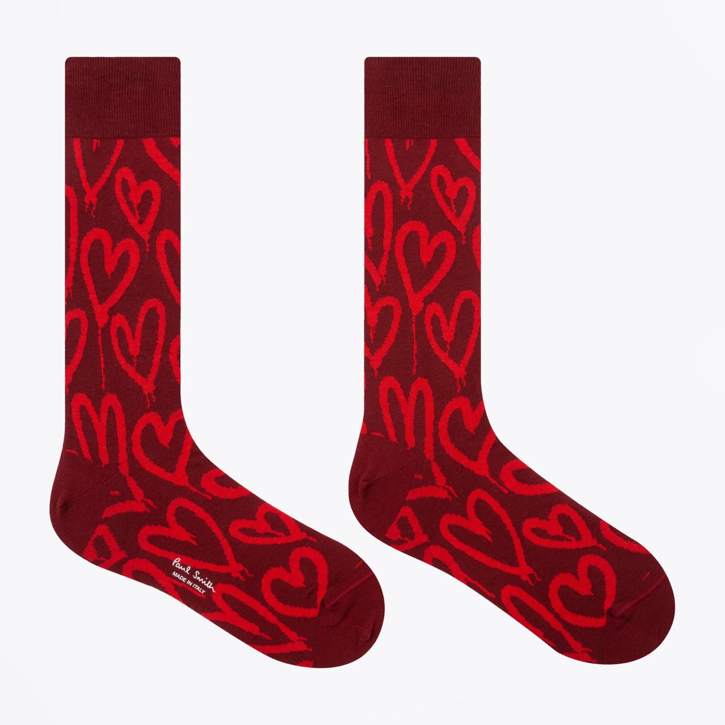 - 'Graffiti Heart' Socks - Red