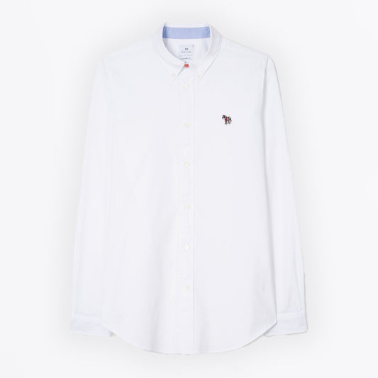 - Zebra Badge Tailored BD Shirt - White