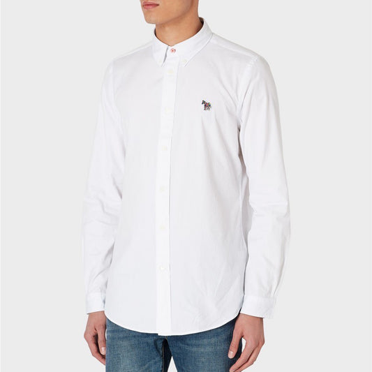 - Zebra Badge Tailored BD Shirt - White
