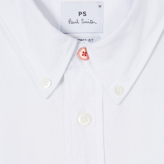 - Zebra Badge Tailored BD Shirt - White