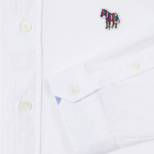 - Zebra Badge Tailored BD Shirt - White