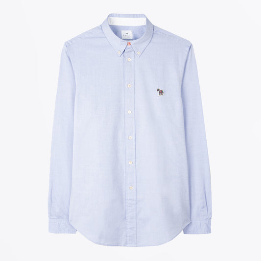 - Zebra Badge Tailored BD Shirt - Blue