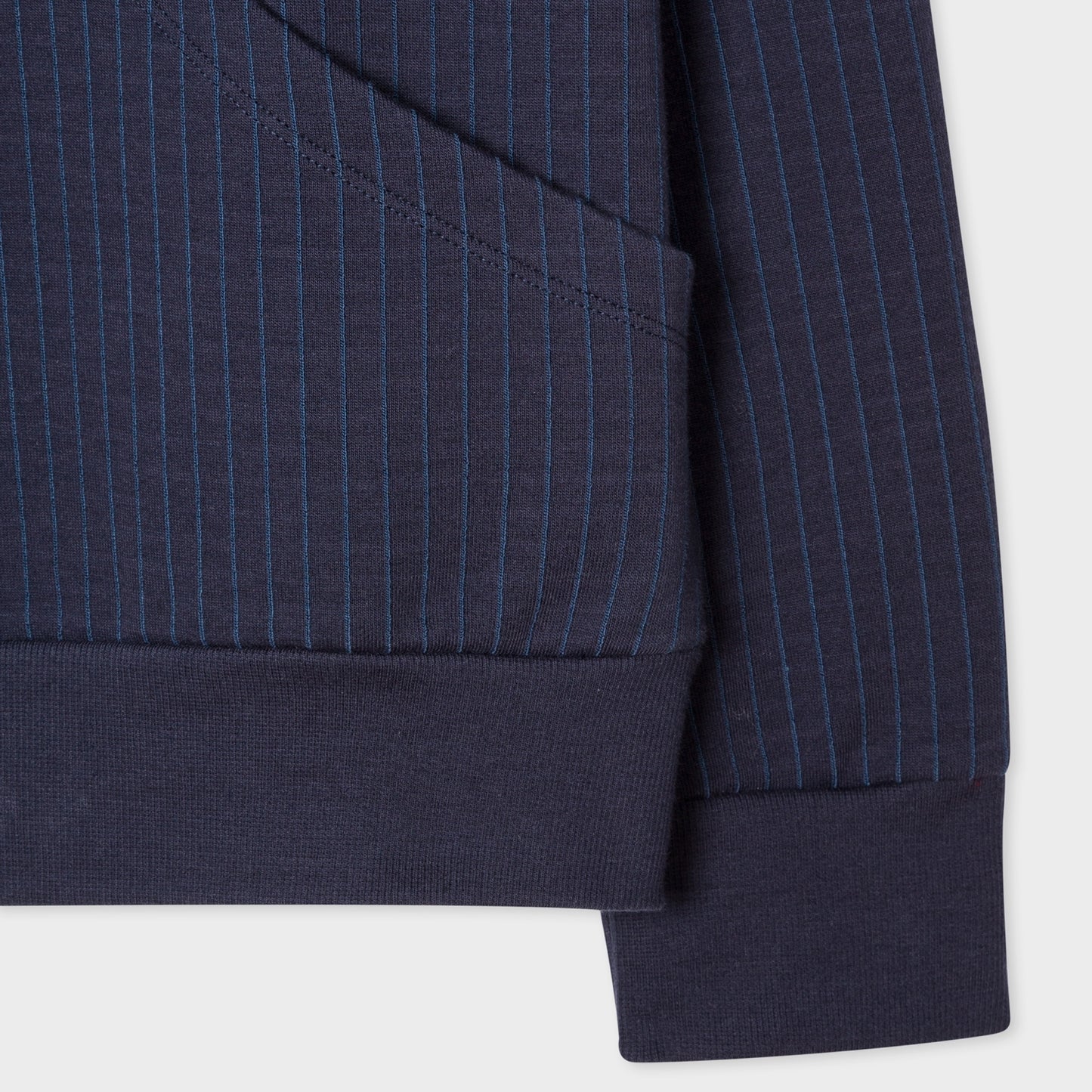 - Stripe Zip Up Hoodie - Navy