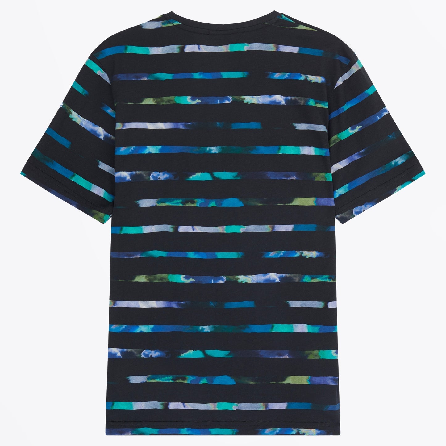 - Watercolour Stripe T-Shirt - Black