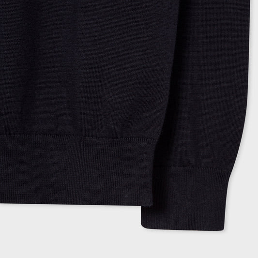 - Zebra Badge Crew Neck Sweater - Very Dark Navy