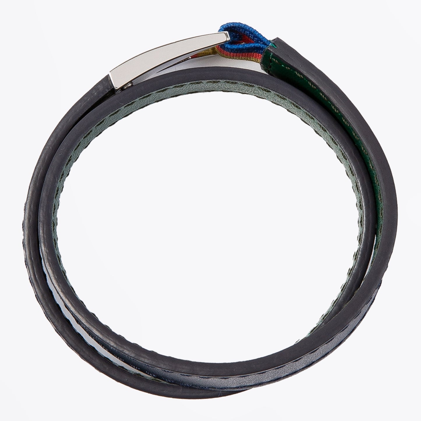 Leather Hook Bracelet - Navy