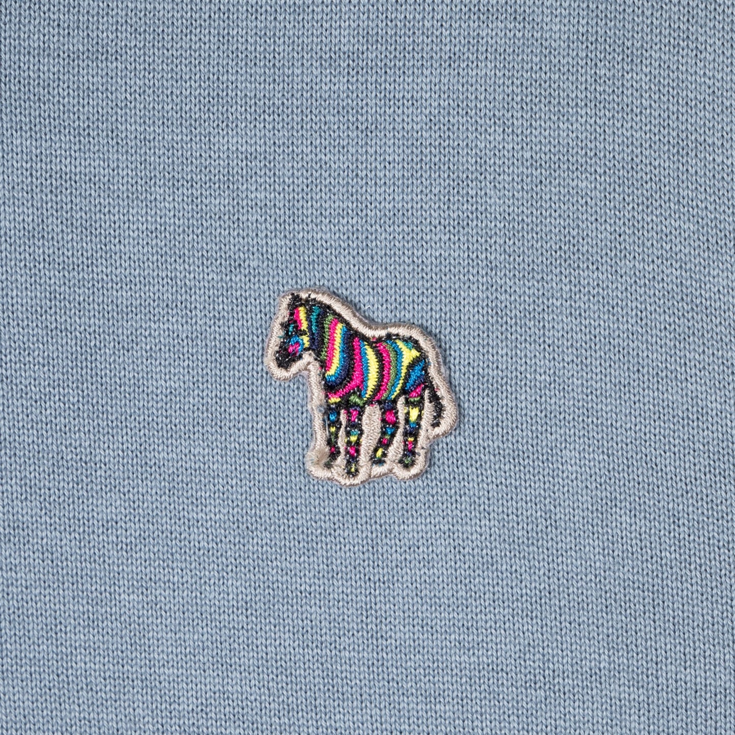 Zebra Badge Crew Neck Sweater - Blue