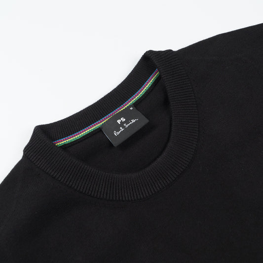 - Zebra Badge Crew Neck Sweater - Black