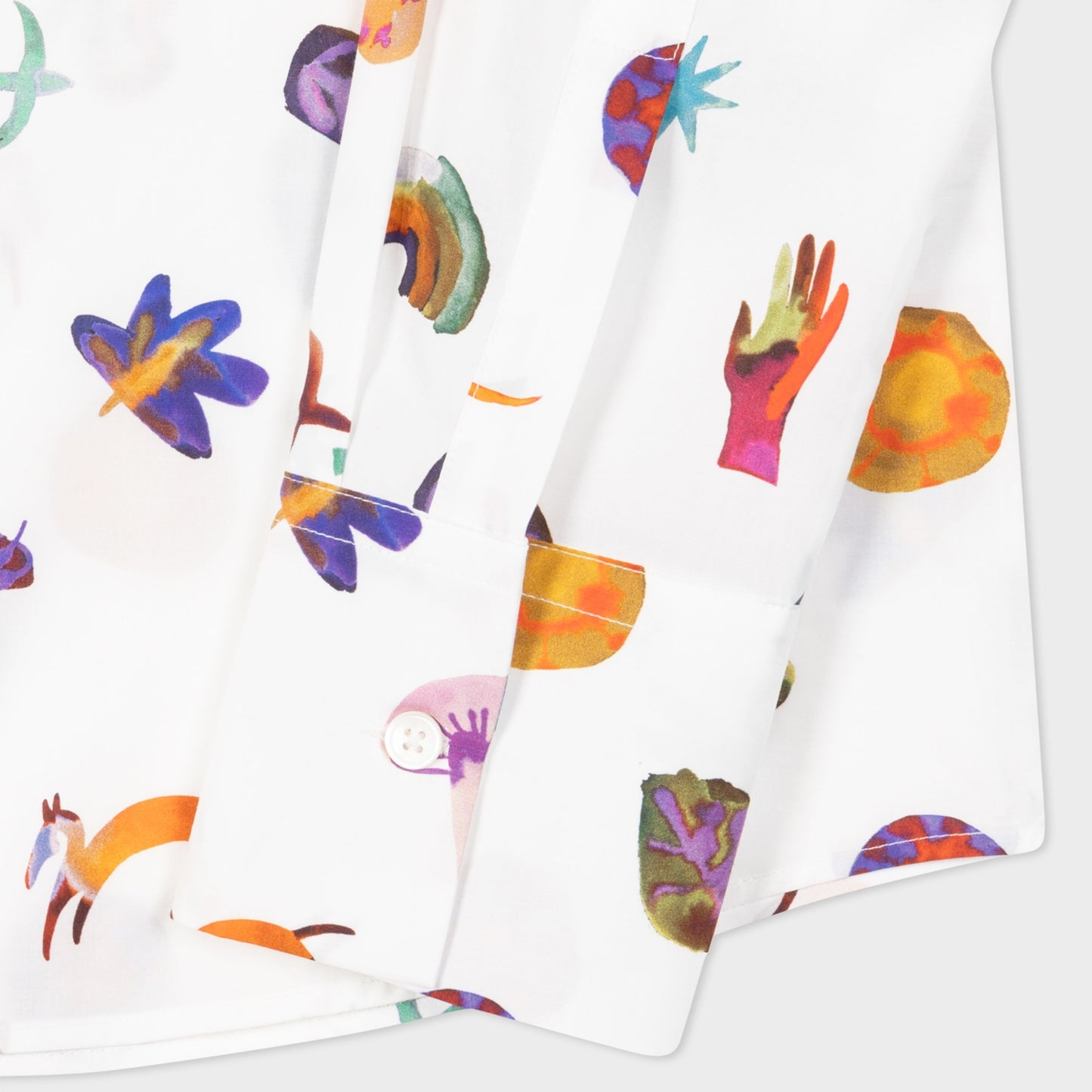 - Southdowns Way Printed Long Sleeve Shirt - White