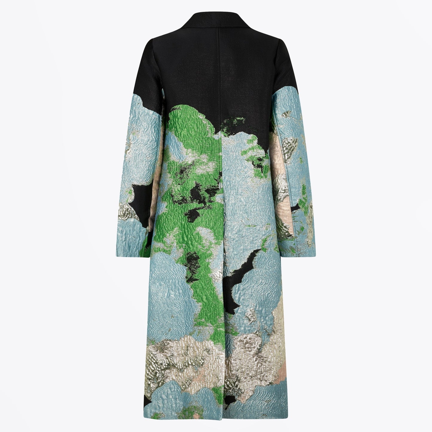 - Cornelia Woven Jacquard Coat - Clouds