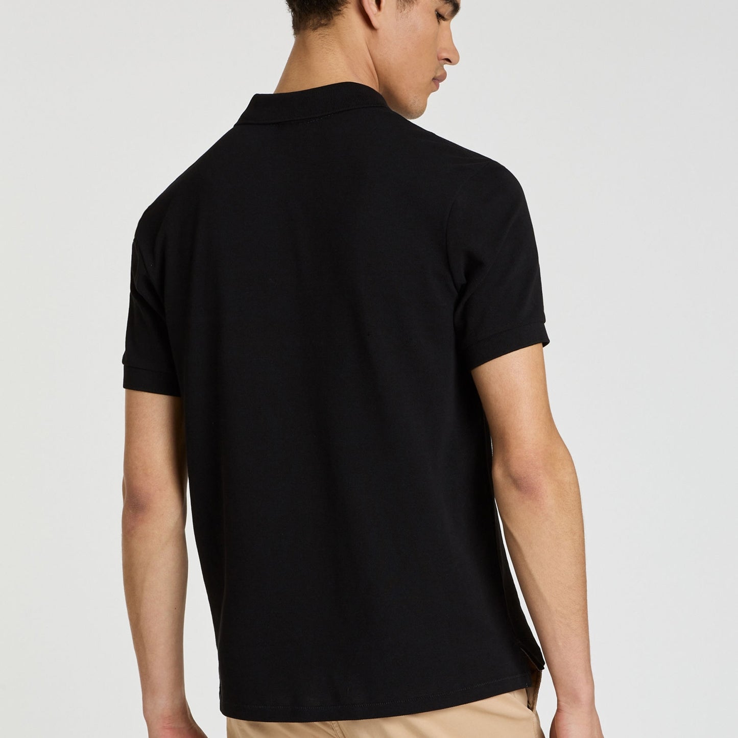 - Regular Fit Short Sleeved Zebra Polo Shirt - Black