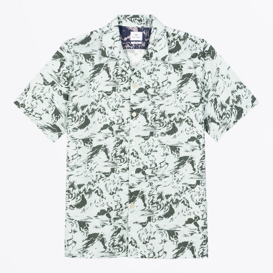 - 'Cracked Wave' Cotton Shirt - Green