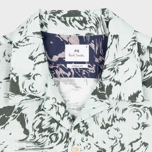 - 'Cracked Wave' Cotton Shirt - Green