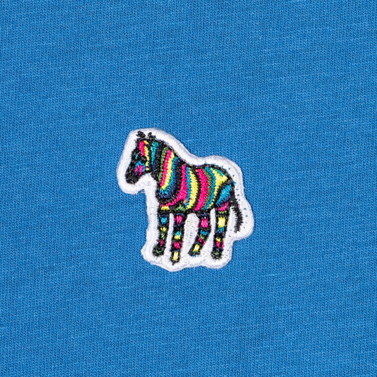 - Zebra Badge Reg Fit T-Shirt - Petrol Blue