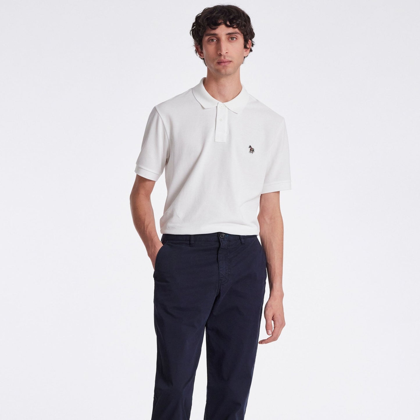 - Zebra Reg Fit Polo Shirt - White