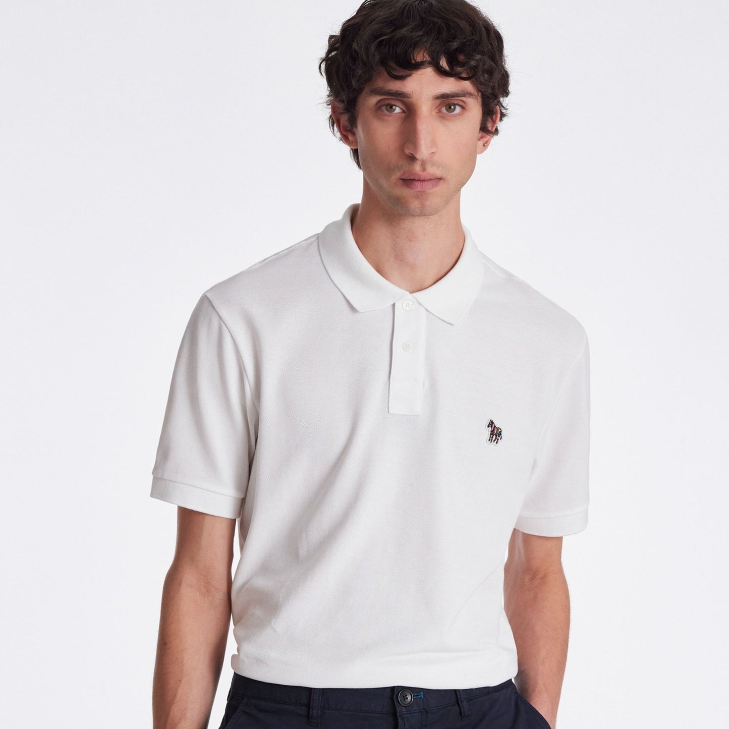 - Zebra Reg Fit Polo Shirt - White