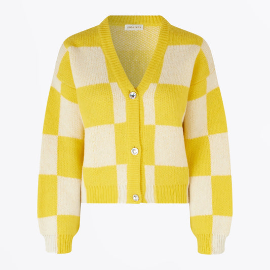 - Amara Adonis Knit Cardigan - Sunrise Check