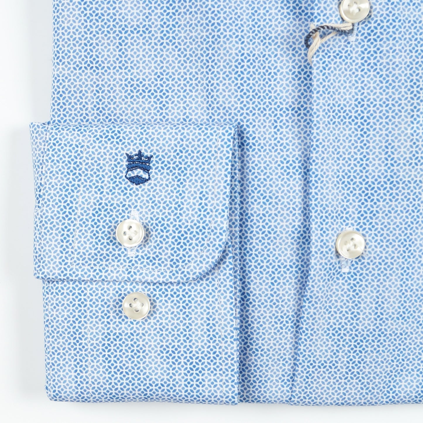 - Roma Modern Kent Printed Shirt - Blue