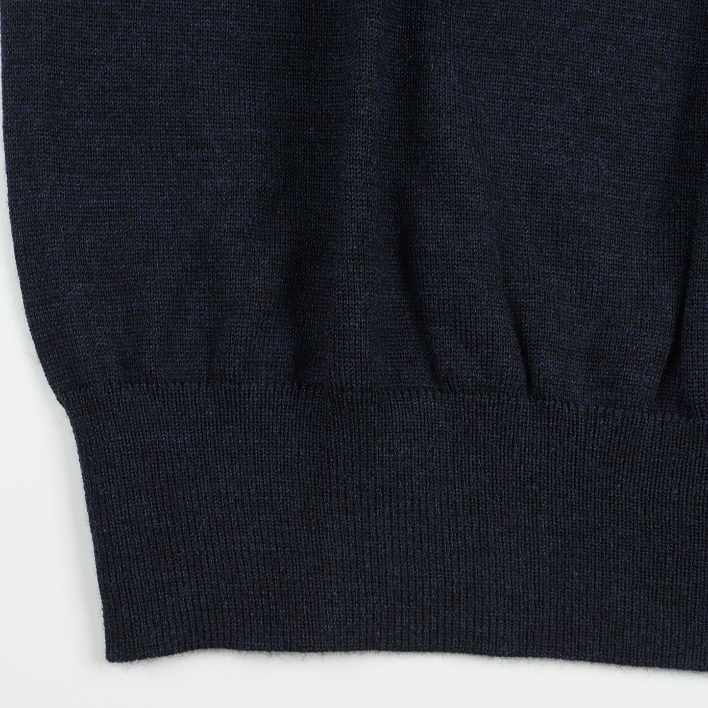 - Polo Collar SS Merino Pullover - Navy