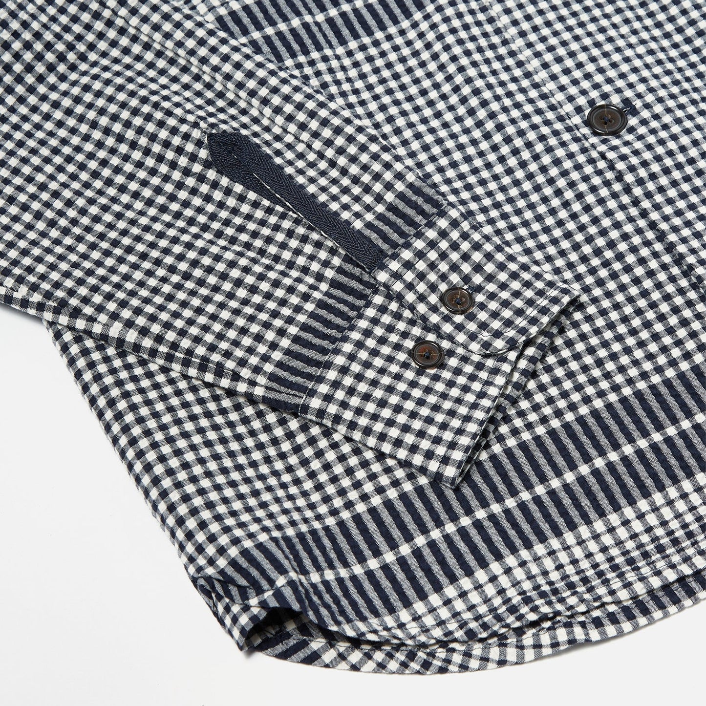 - Travail Aussie Shirt Checked Seersucker - Navy/Ecru