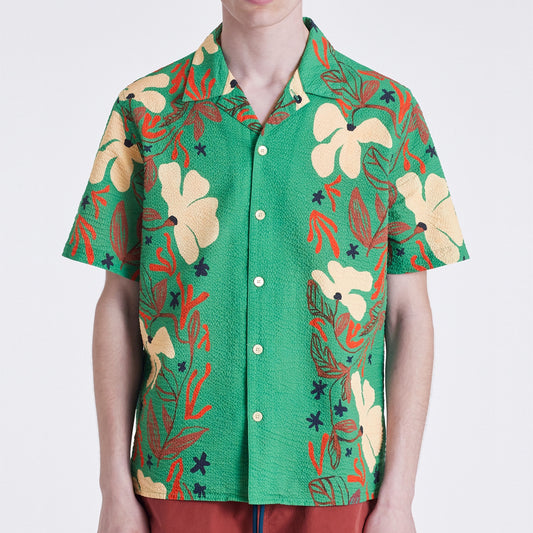 - 'Sea Floral' Casual Fit Shirt - Green