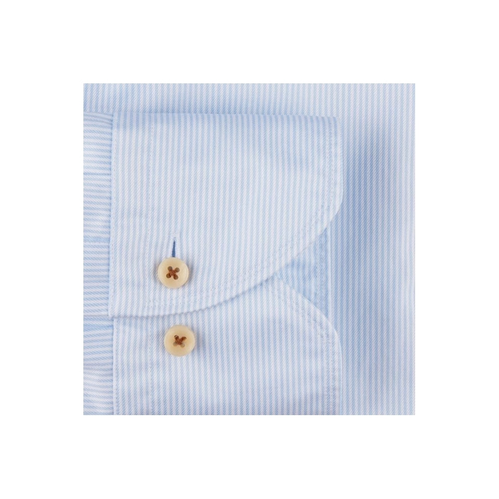 - Fitted Body Striped Shirt - Blue