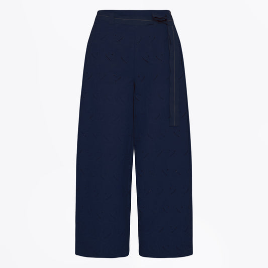 - Concur Paisley Embroidered Trousers - Navy