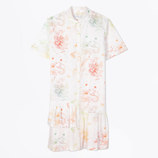 - 'Sea Tales' Cotton Dress - White