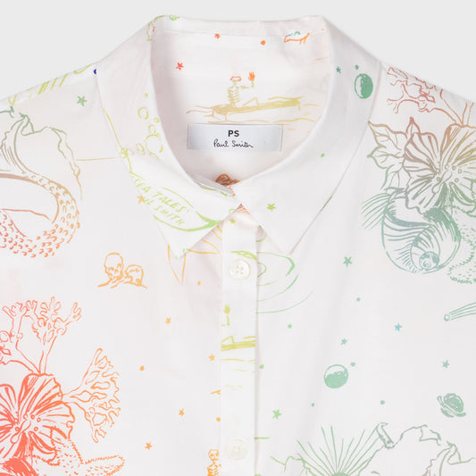 - 'Sea Tales' Cotton Dress - White