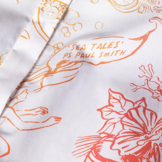 - 'Sea Tales' Cotton Dress - White