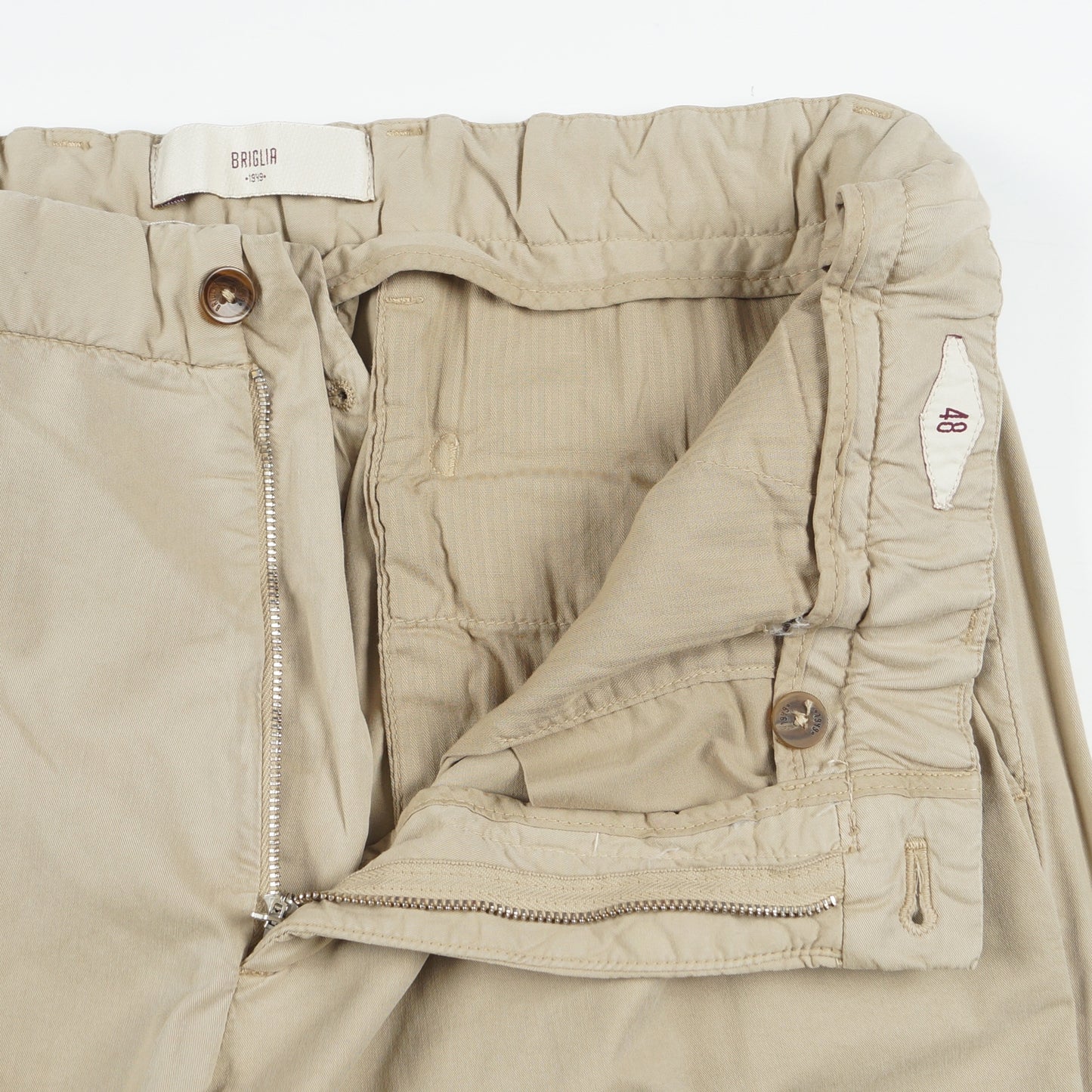 - Cropped Stretch Chino - Beige