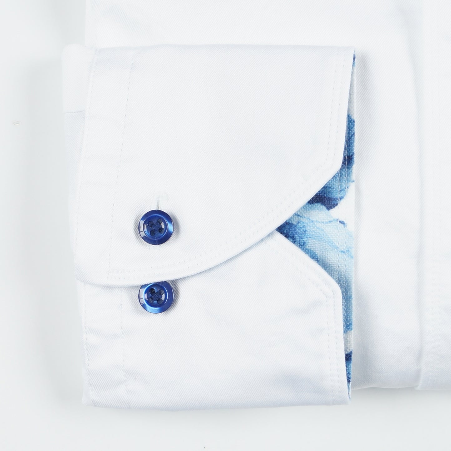 Fitted Body Floral Trim Poplin - White