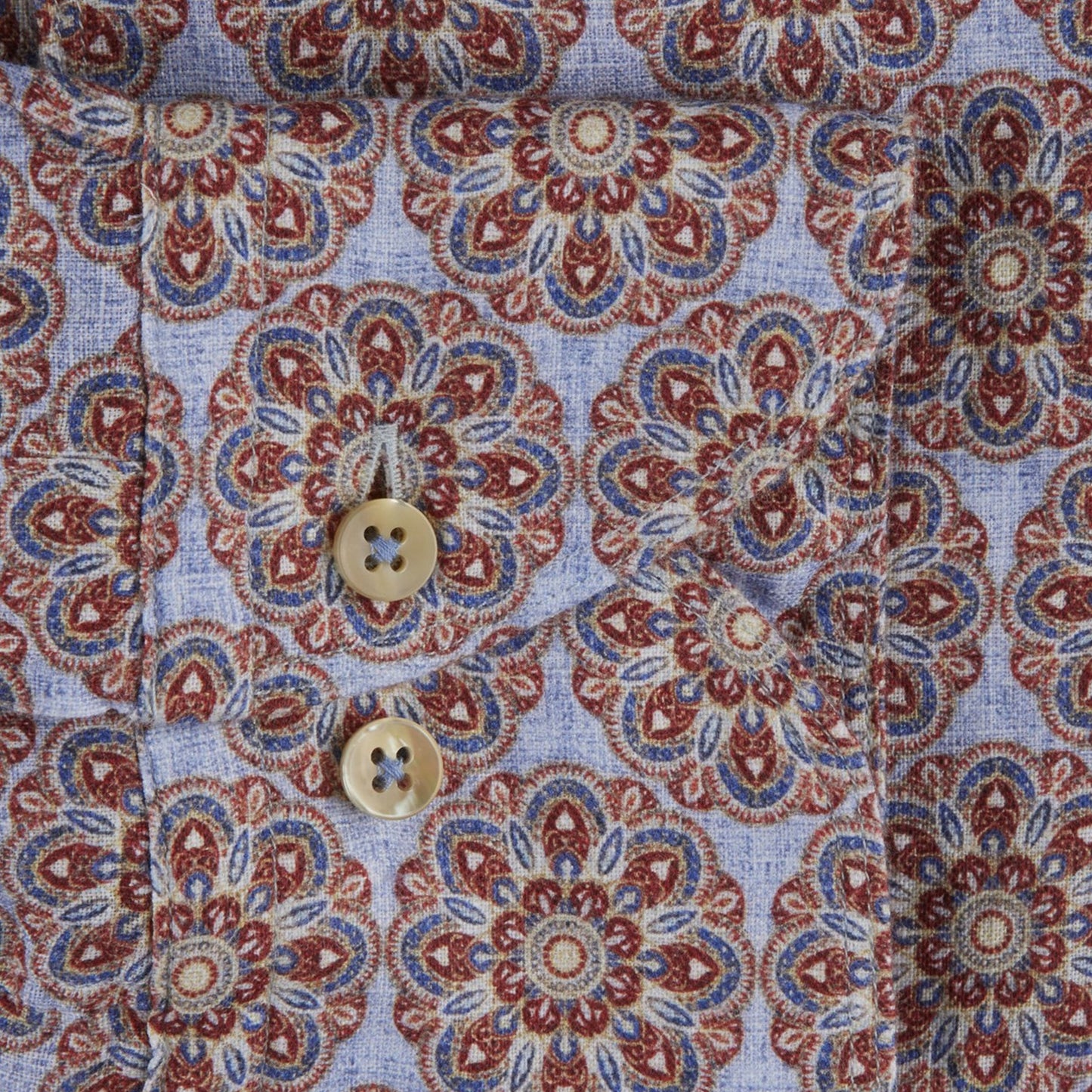 - Fitted Body Linen Shirt - Moroccan Print