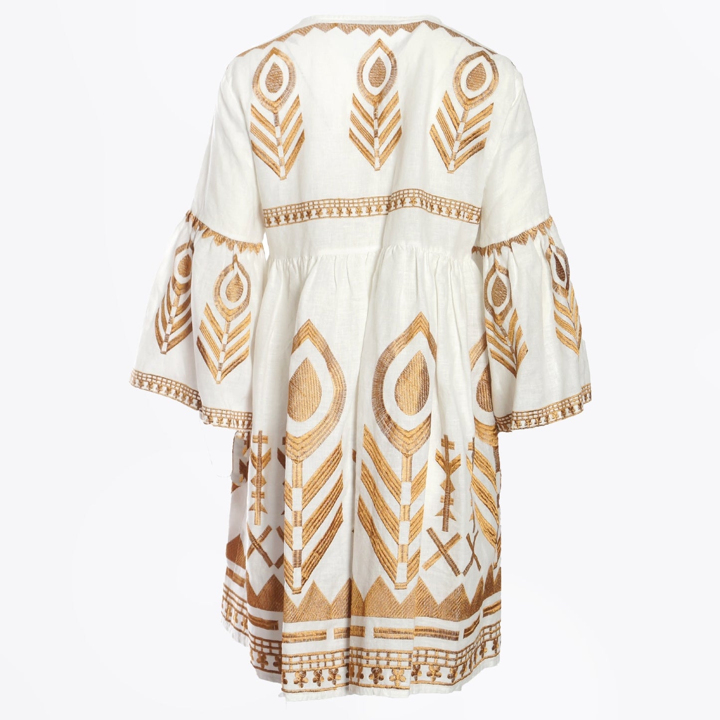 - Tunic Feather Bell Sleeve - White Copper