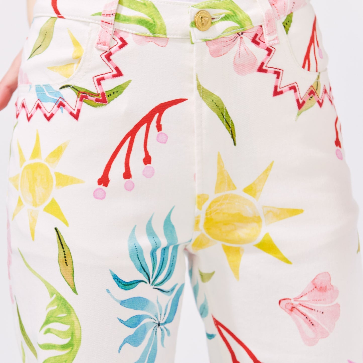 - Tapered Leg Jean - Sun Wink Flower