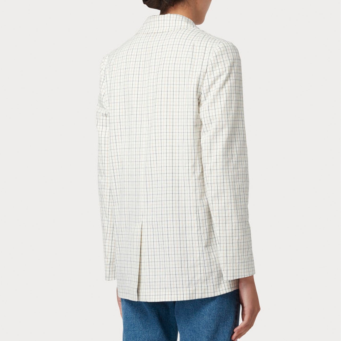 - Micro Check Buggy Blazer - Ivory