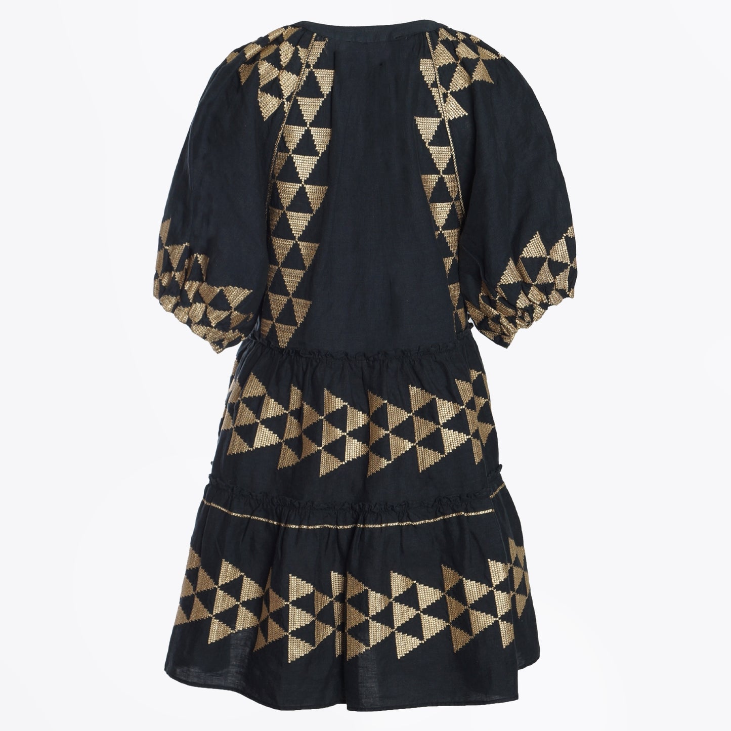 - Short Arrow Chevron Dress - Charcoal Gold