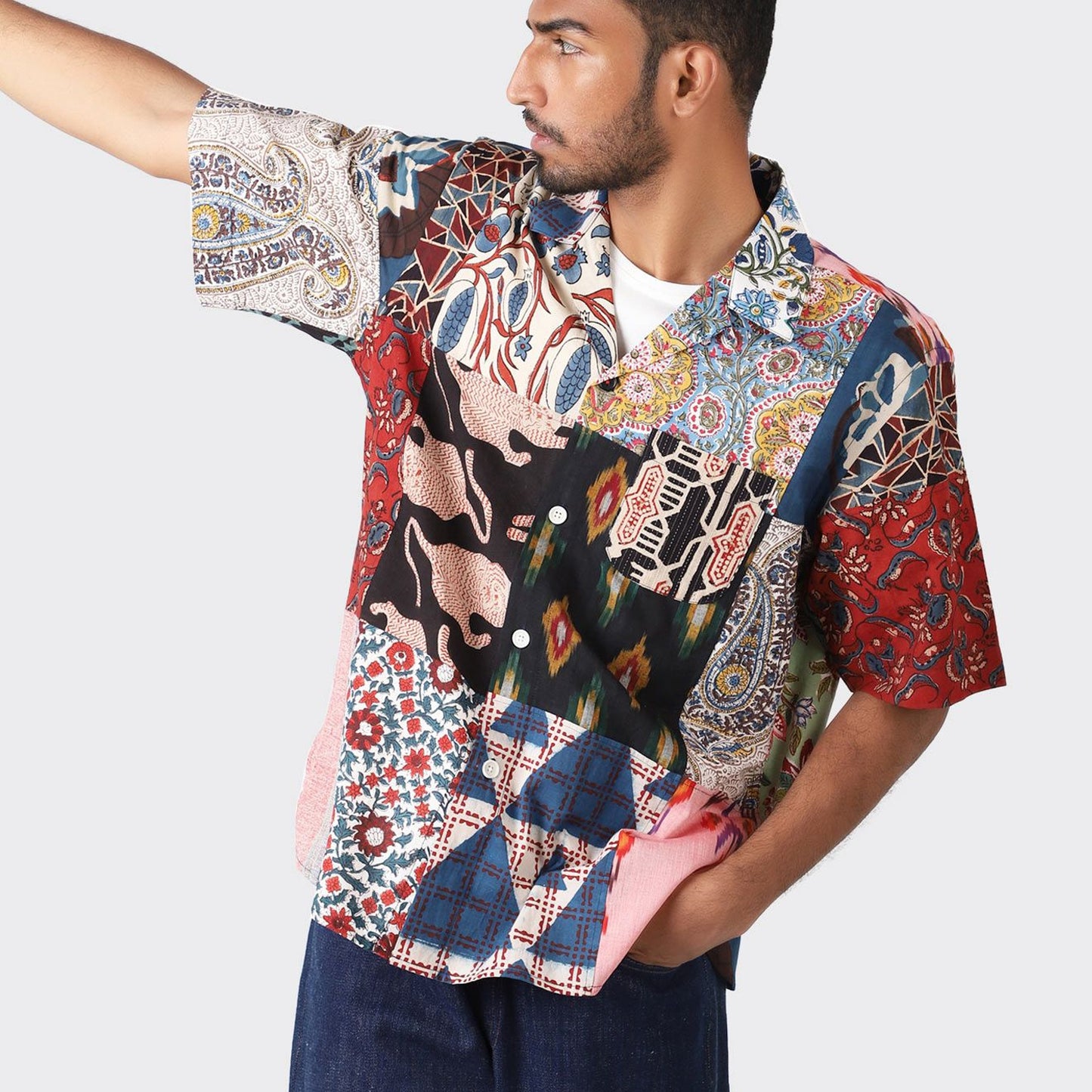 - Ronen Patchwork SS Shirt - Multi