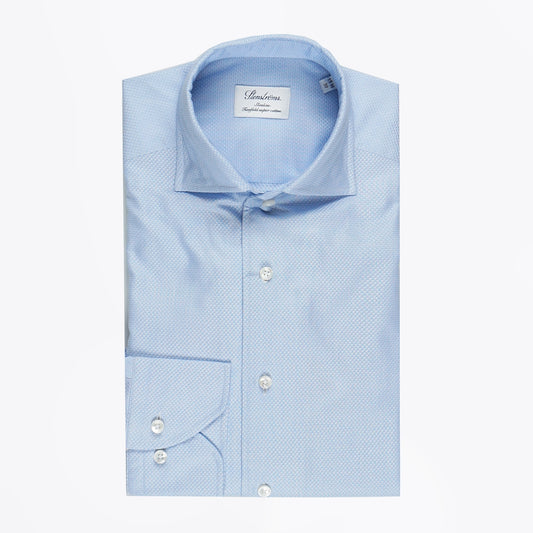 - Slimline Jacquard Shiller Shirt - Blue