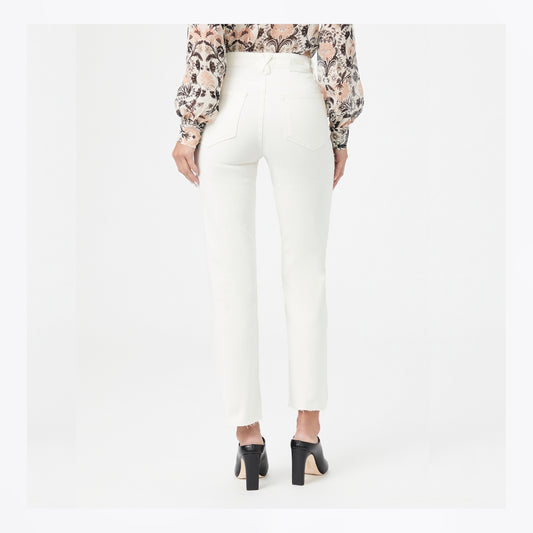 - Stella Cross Back Belt Loops Jeans - Ecru