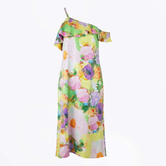 - Tosca Beaded Rows Dress - Faded Floral