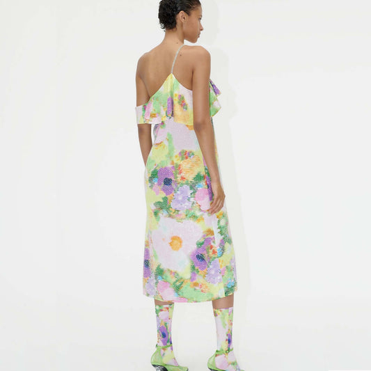 - Tosca Beaded Rows Dress - Faded Floral