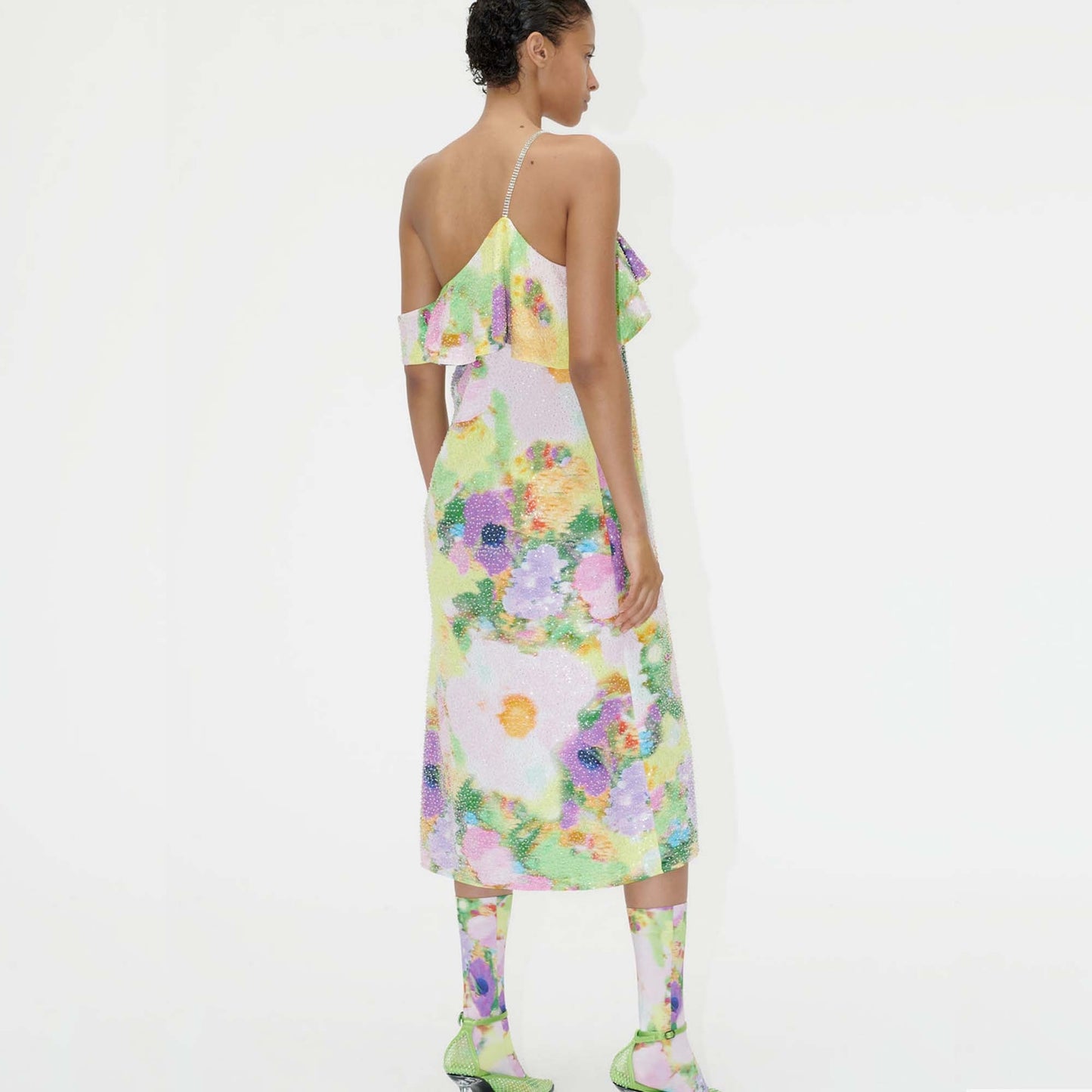 - Tosca Beaded Rows Dress - Faded Floral