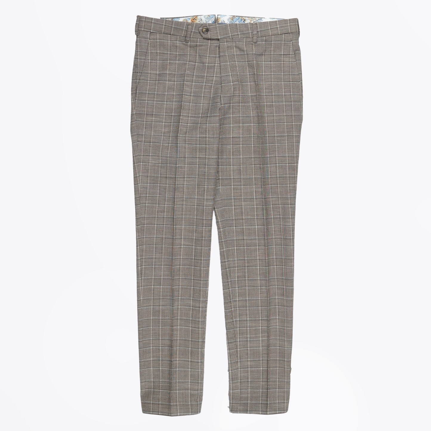 - Lupus Woollen Checked Trousers - Beige