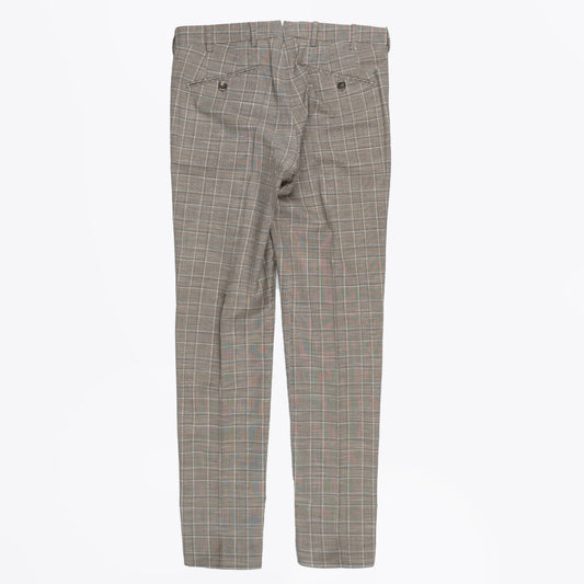 - Lupus Woollen Checked Trousers - Beige